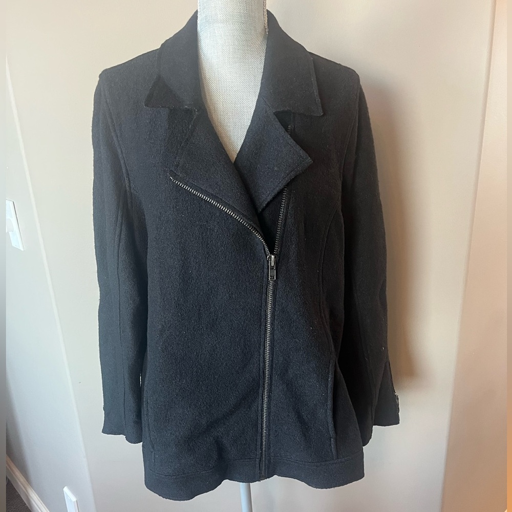 Tahari Classic Black Wool-blend Outerwear